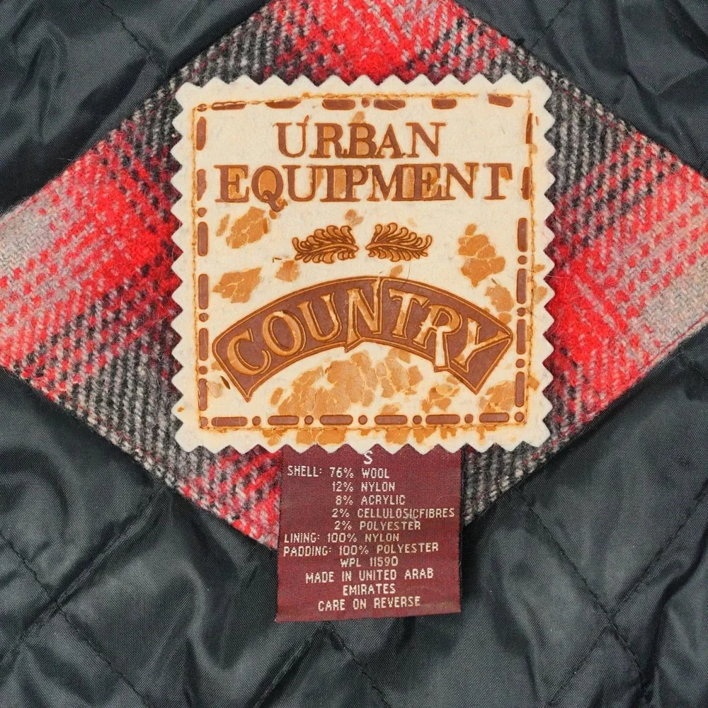 Urban Equipment Country‎ Plaid Wool Blend Lined Oversized Jacket Men Size Small